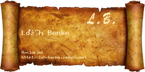 Léh Benke névjegykártya